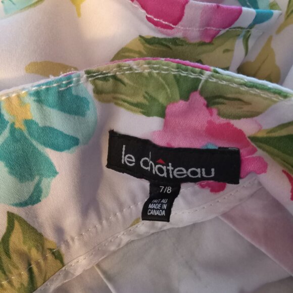 Le Chateau Size 7/8 Cotton Flower Floral White Pink Blue Peony Y2K Vintage Med - Picture 14 of 14